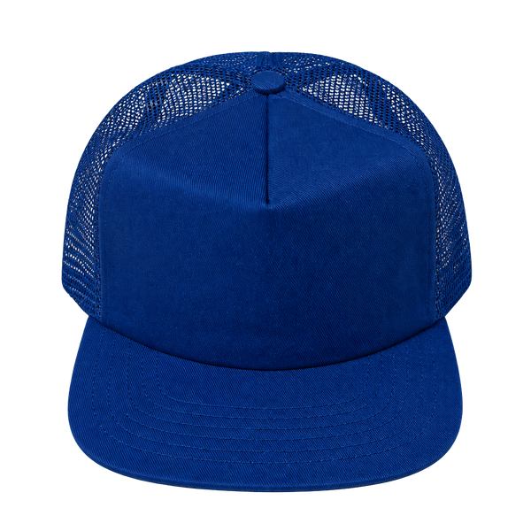 Vtg 80s Voyager Blank Trucker Hat Royal Blue Mesh Snapback Made in USA Union
