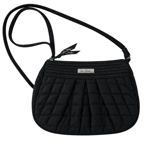 Vera Bradley Black Quilted Crossbody Bag Small Shoulder Purse
