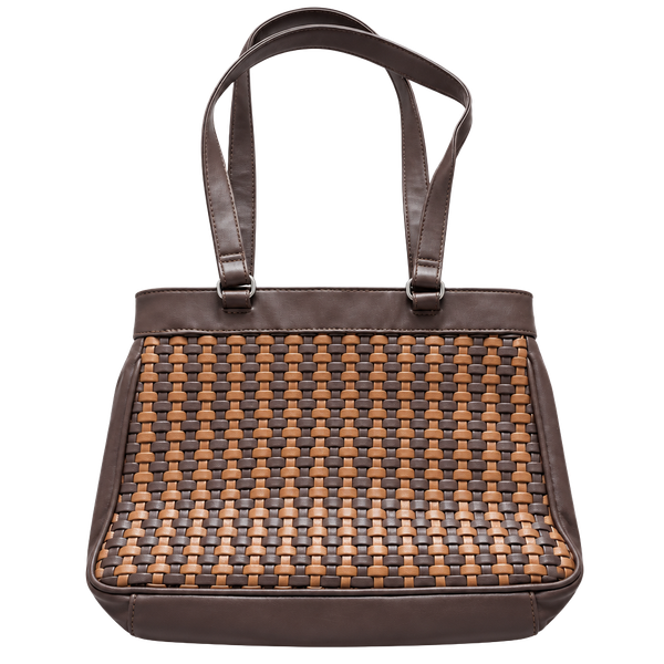 Vintage Unbranded Brown Woven Vinyl Shoulder Bag