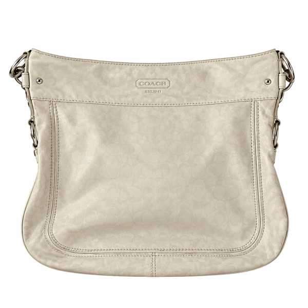 Coach Off White Leather Hobo Satchel Shoulder Bag with Pink Interior