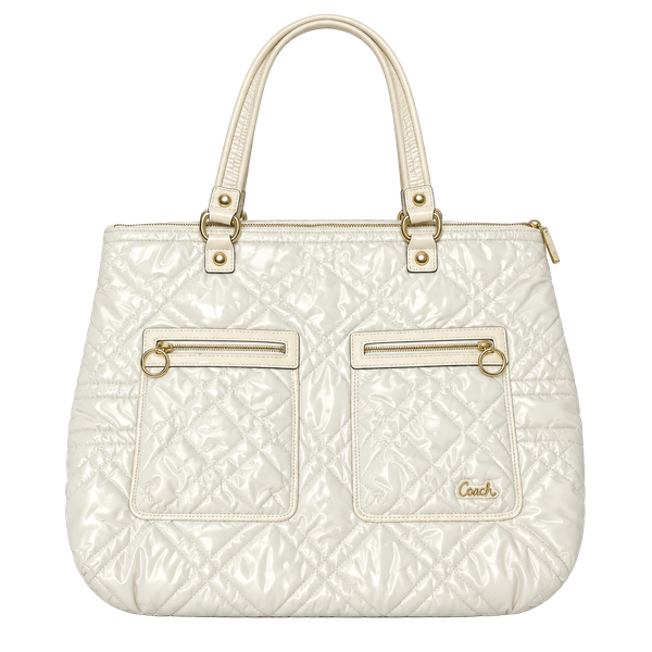 Coach Quilted Nylon Tote Bag No. M0973-15878 White