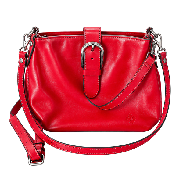 Patricia Nash Red Leather Crossbody Bag with Buckle Detail New With Tags