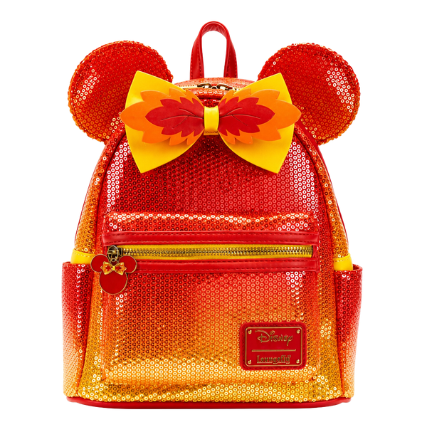 New Loungefly Disney Exclusive Fall Sequin Minnie Mouse Ombre Mini Backpack