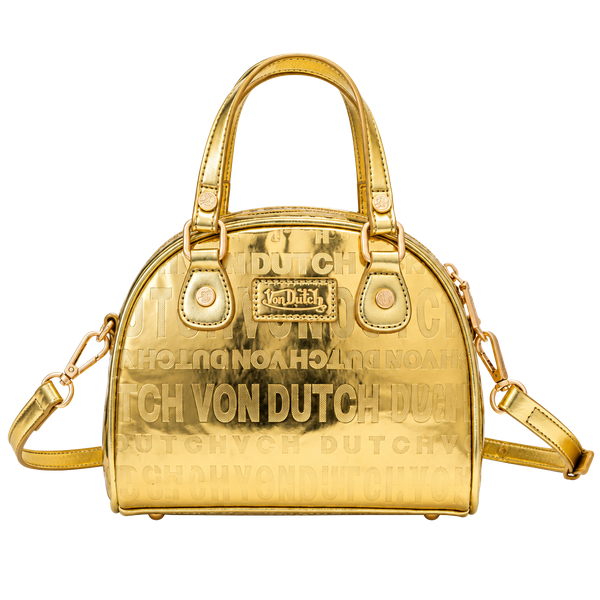 NEW Von Dutch Metallic Gold Reflective Bowling Bag Y2K Style