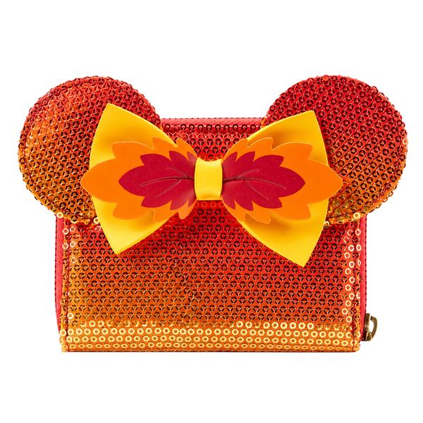 New Loungefly Disney Exclusive Minnie Mouse Fall Ombre Sequin Wallet