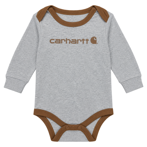 Carhartt Long Sleeve Onesie size 6M Gray Brown Logo