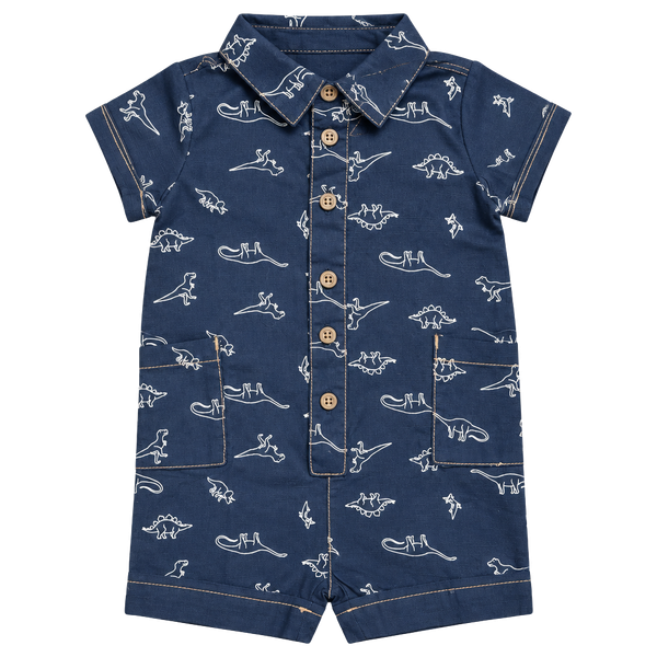 Tommy Bahama Dinosaur Romper Size 3-6M Blue Cotton
