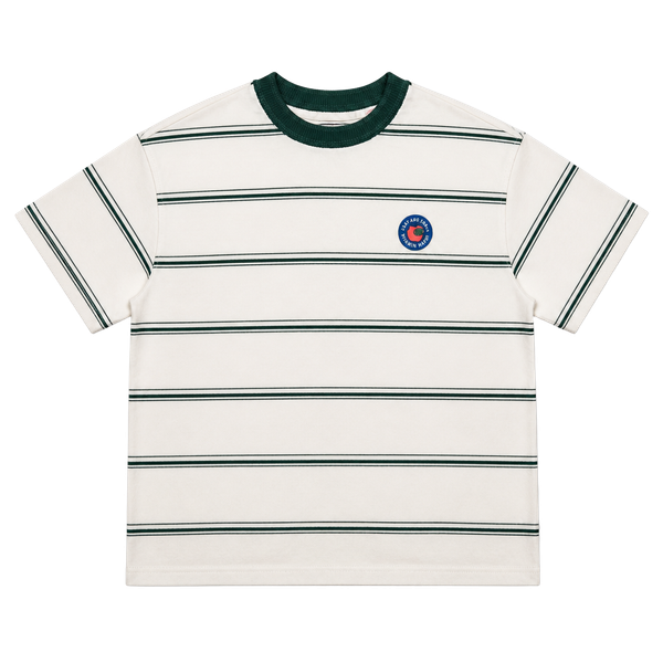 Zara Striped Baby Tee 2 Years 92 cm White Green Ringer Shirt