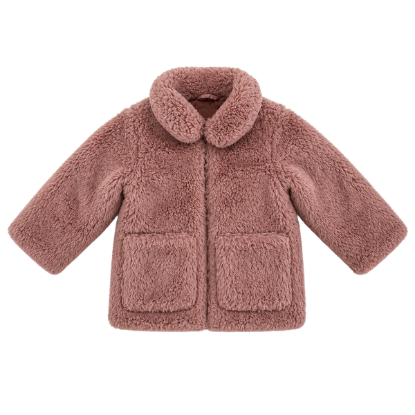H&M Faux Fur Jacket Size 3-4T Dusty Pink