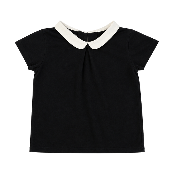 Zara Peter Pan Collar Tee Size 3-4 Years Black White