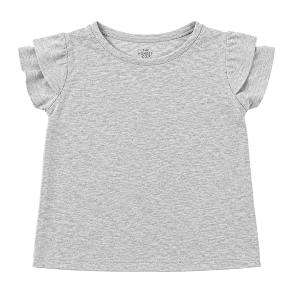 Honest Baby T-Shirt 6M Grey Short Sleeve