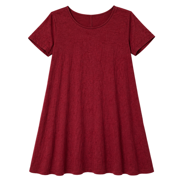 42pops Tunic Dress Size 3X Burgundy Short Sleeve with Pockets
