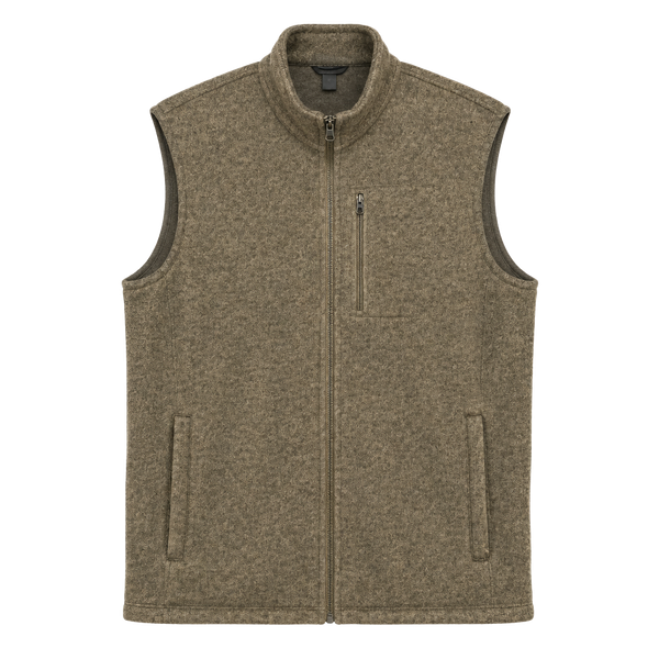 Eddie Bauer Fleece Vest Size TXL Taupe Marled Full Zip mens