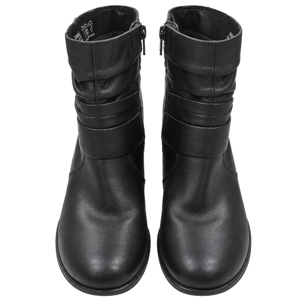 Hotter Danville Boots Size 7.5 Black Leather Ankle Buckle