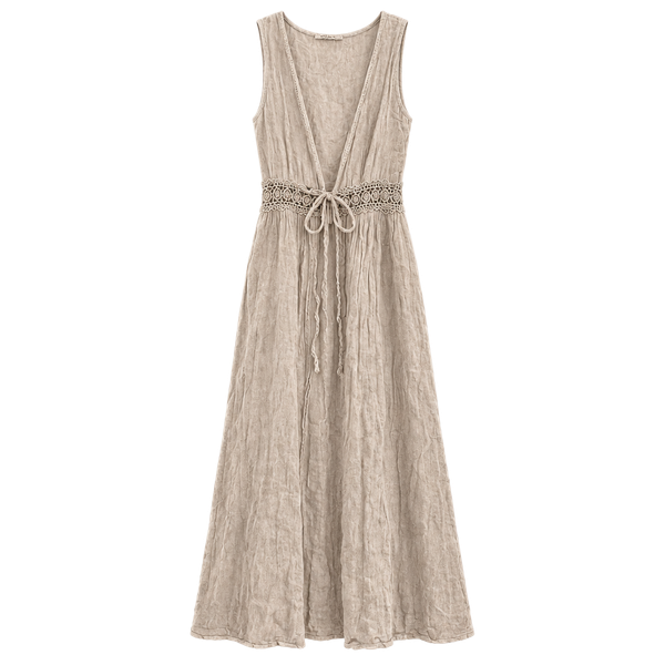 Francesca Bettini Linen vest cardigan Beige  Made in Italy 100 cotton 