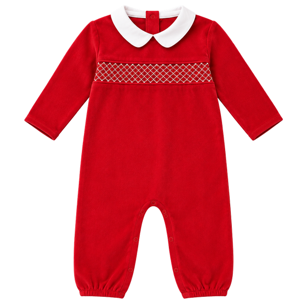 The Beaufort Bonnet Company Baby Rigsby Romper Richmond Red/White