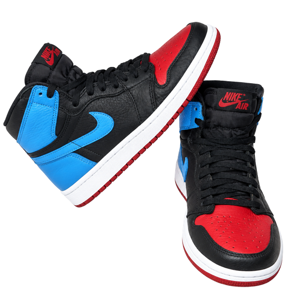 Nike Air Jordan 1 High Top Leather Colorblock Unisex Kids Sneakers 3.5Y