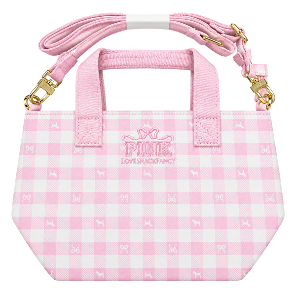 PINK x LoveShackFancy Icon Gingham Mini Tote Crossbody Bag NWT Limited Edition