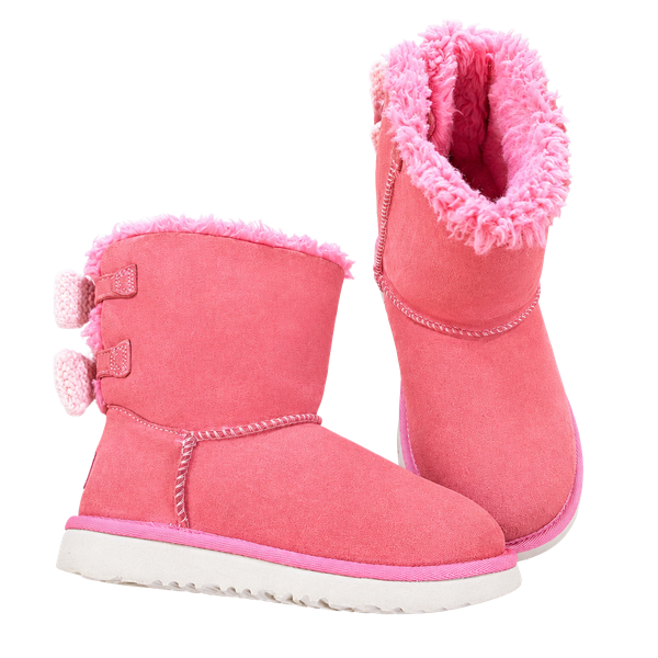 Ugg Bailey Bow Knit Bows Boot Size 3 Kids Pink Suede