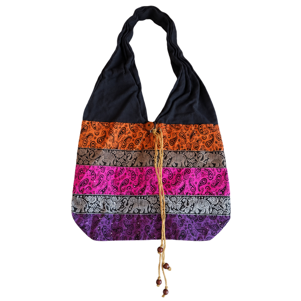 Bohemian Elephant Sequin Paisley Hobo Shoulder Bag