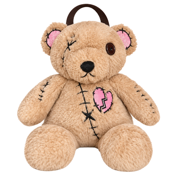 Broken Hearted Zombie Stitched Teddy Bear Backpack