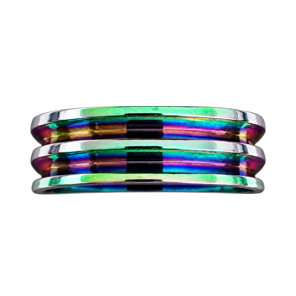 Rainbow Titanium Steel Multicolor 8mm Band Size 12