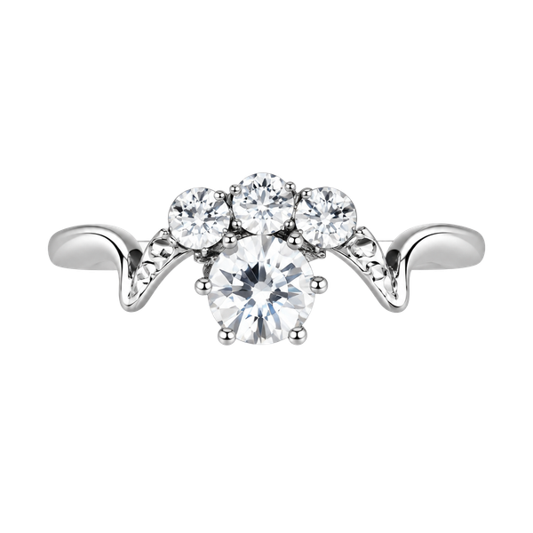 Vintage Style Sterling Silver Cubic Zirconia Cluster Ring Size 8