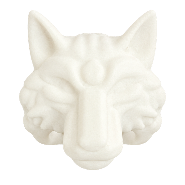  3D Printed White Wolf Head Ring Gothic Design Size 13
