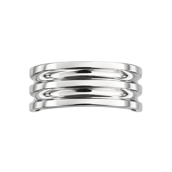  Triple Band Beveled Edge Design Silver Polished 8mm Ring Size 6