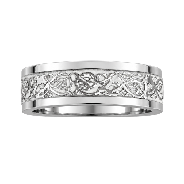 Celtic Knot Engraved  Titanium Steel Wedding 6mm Band Ring Size 12