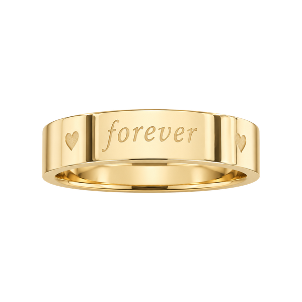 18K Tungsten “Forever Love”Engraved Two Tone Gold & Silver 4mm Band Size 9