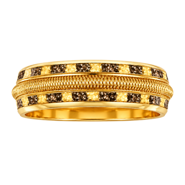 Tungsten Meteorite Guitar String Gold Leaf Ring 6mm Band Size 13