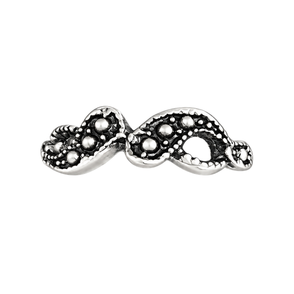Vintage Marcasite Swirl Titanium Steel Silver Ring Size 6