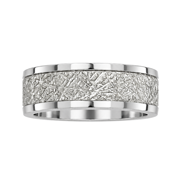Tungsten Meteorite Inlay Polished Finish 6mm Band Size 9