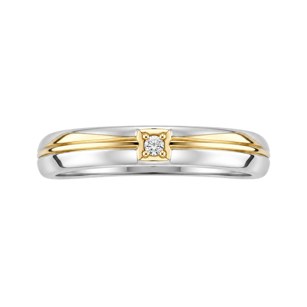 Tungsten Two Tone Gold & Silver 18K Plating 4mm  Band Ring Size 6