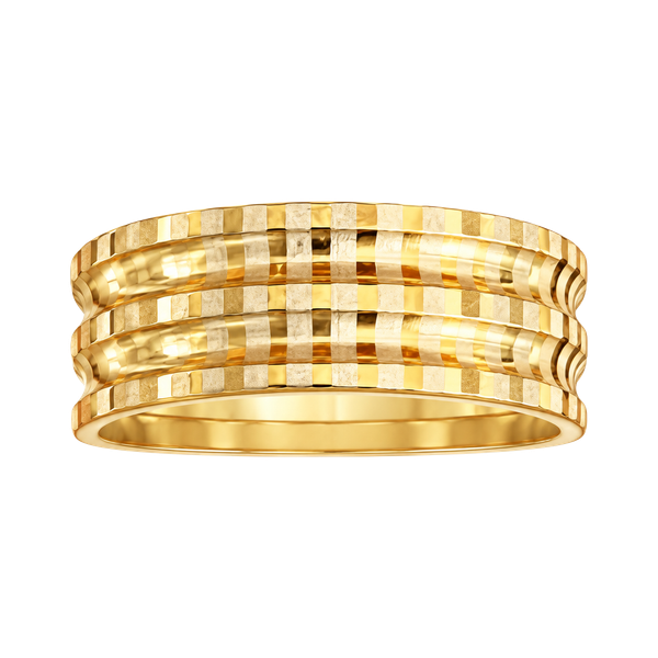 Vintage Multi-Tone Gold Diamond Cut Wedding 6mm Band Ring Size 11