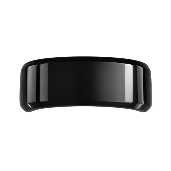  Black Beveled Titanium Steel Polished Finish Band Ring Size 13