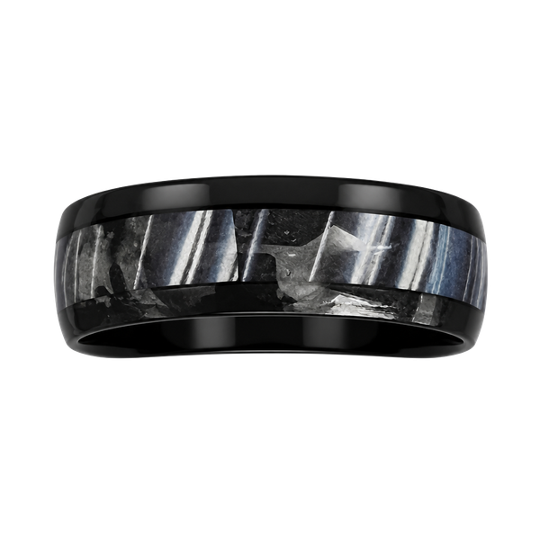 Crucible Black Plated Titanium Steel 8mm Band Size 13
