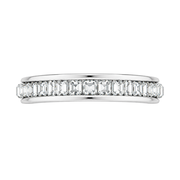Diamond Channel Set Eternity Band White Gold Plated 4mm Band Size 12