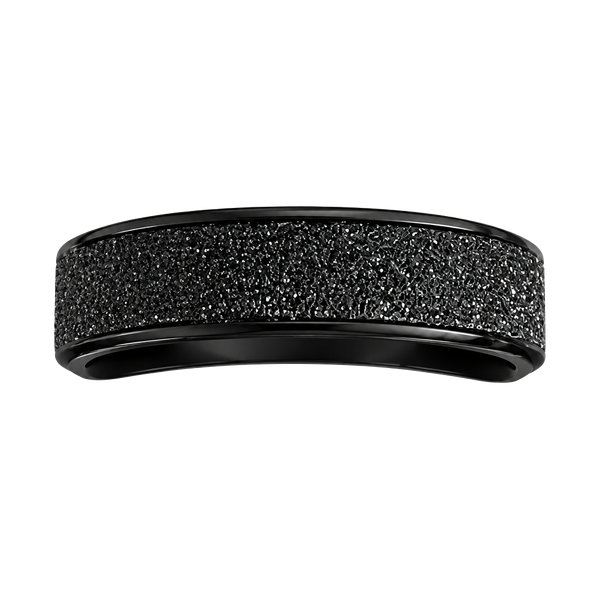  Black Sandblasted 4mm  Ring Size 11