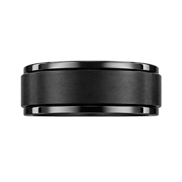 Black 6mm Titanium Steel Band Size 11