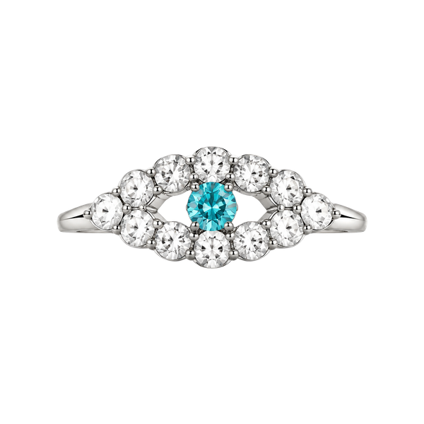 Vintage Crystal Rhinestone Blue Center Stone Cluster Sterling Silver Ring Size 