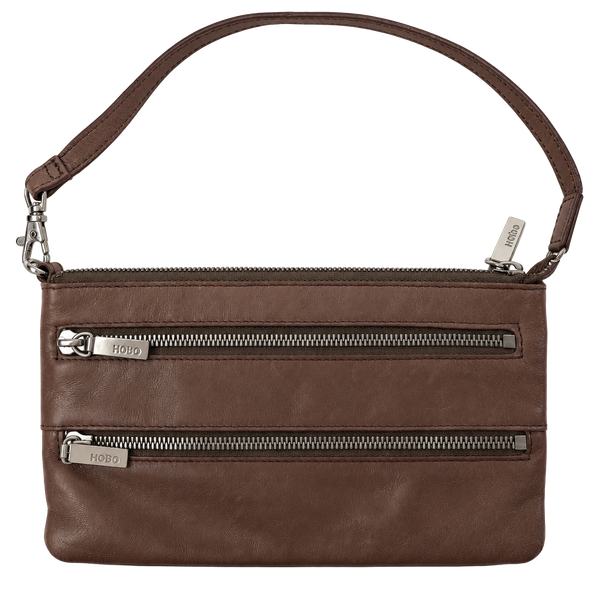 Hobo TaupeLeather Crossbody Bag Purse 