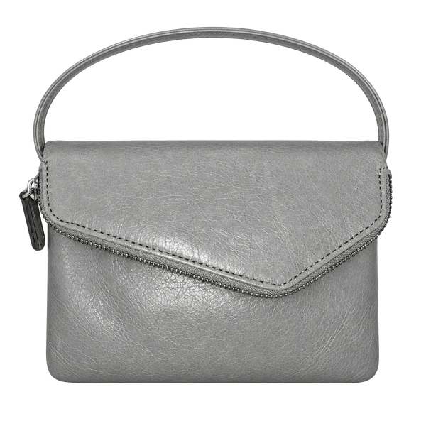 Hobo Gray Leather Crossbody Bag