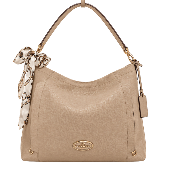 Coach Scout Hobo Leather Shoulder Bag Tan