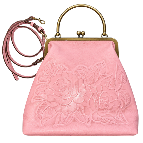 Patricia Nash Pink Rose Embossed Leather Purse Handbag #26V1026