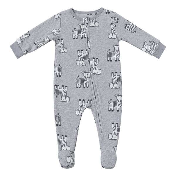 Kids Headquarters Fleece Footed Sleeper Size 9M Gray Zebra