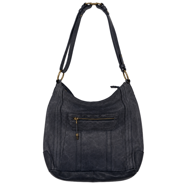 Perlina New York Blue Leather Hobo Shoulder Bag