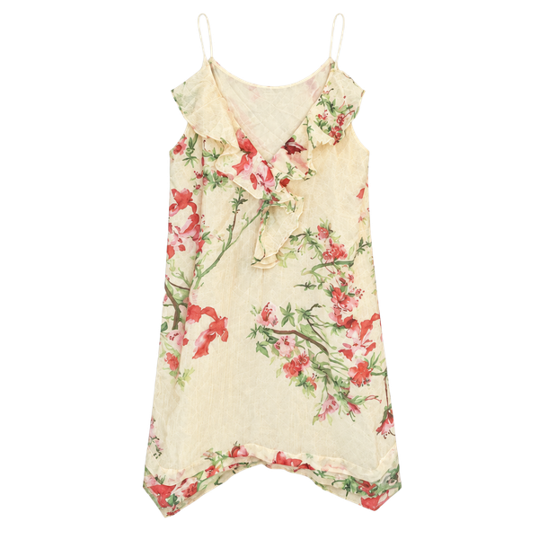 895 Farm Rio Floral Minidress Size M Cream Ruffle