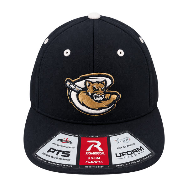 Richardson Kane County Cougars PTS 20 Size XS-SM Flexfit Hat Cap Navy